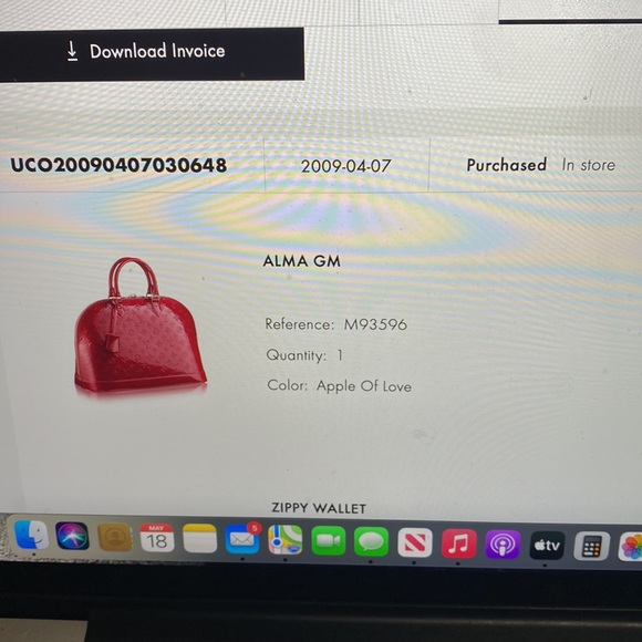 Louis Vuitton Alma-Gm Apple of Love Color with Dust Bag & Box LIKE NEW - Picture 7 of 7